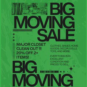 MOVING SALE!!! 20% off 2+ items!
